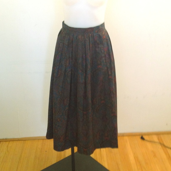 Vintage paisley print Midi Skirt - Picture 1 of 6